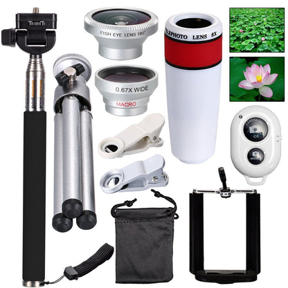 10 in 1 Phone Monopod Camera Lens Kit