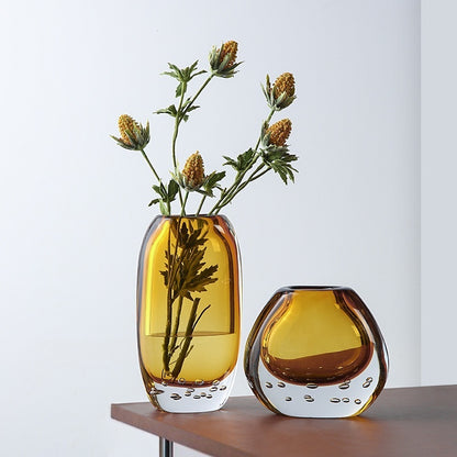 Light Luxury Colored Glaze Glass Vase