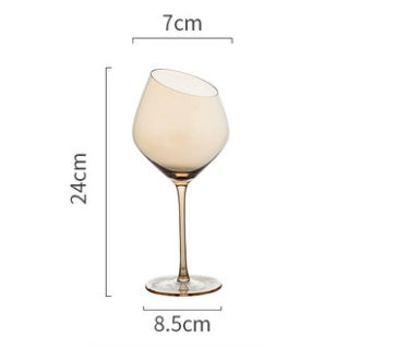 Oblique Mouth Wine Champagne Glass