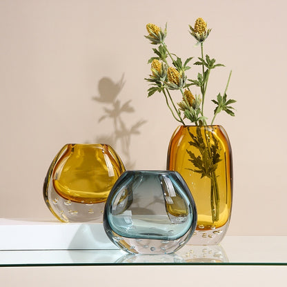 Light Luxury Colored Glaze Glass Vase